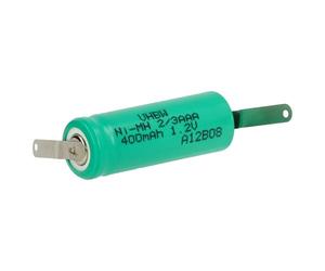 vhbw Batterie Remplacement pour 2/3AAA pour modéle RC (400mAh, 1,2V, NiMH, Vert, avec cosse à souder (Z))