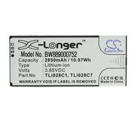 vhbw Batterie remplacement pour Alcatel TLi028C1, TLi028C7 pour téléphone portable (2850mAh, 3,85V, Li-ion)