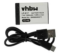 vhbw Batterie Remplacement pour Canon LP-E17 pour Appareil Photo (1000mAh, 7,4V, Li-ION) - Prise USB-C