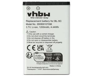 vhbw Batterie Remplacement pour Doro 5C800, BT-214, BT-N3650, DBO-1000A, 5C1000, H15132, LI3795bkG pour téléphone Portable (1200mAh, 3,7V, Li-ION)