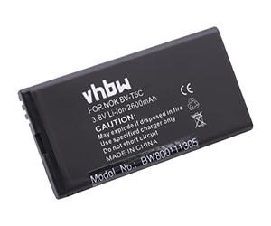 vhbw Batterie Remplacement pour Microsoft/Nokia BV-T5C pour téléphone Portable (2600mAh, 3,8V, Li-ION)