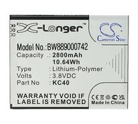 vhbw Batterie Remplacement pour Motorola KC40 pour téléphone Portable (2800mAh, 3,8V, Li-polymère)