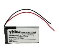 vhbw 1x Batterie remplacement pour Samsung SP381223AB pour lunettes 3D, VR (70mAh, 3,7V, Li-polymère)