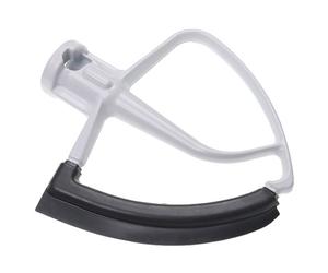 vhbw Batteur plat compatible avec KitchenAid Artisan robot de cuisine - Accessoire mélangeur flexible, noir / blanc