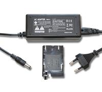 vhbw Bloc d'alimentation, chargeur adaptateur compatible avec Canon EOS 5D Mark II, 60 D, 60Da appareil photo, caméra vidéo - Câble 2m, coupleur DC