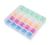 vhbw Boîte de Rangement Compatible avec Juki HZL-355ZW, HZL-25Z, DX5, HZL-DX7, HZL-DX3 canettes de Machine à Coudre - Inclus canettes colorées