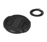 vhbw Bouchon d'objectif 58 mm Compatible avec Olympus 14-45 mm 3.5-5.6 (EZ-1445) Appareil Photo - Plastique Noir, poignée Interne