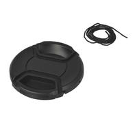 vhbw Bouchon d'objectif 62 mm compatible avec Walimex pro 50/1,3 VCSC, pro 50/1,2 CSC appareil photo - plastique noir, poignée interne