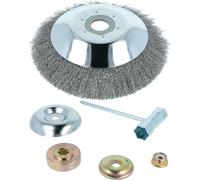 vhbw Brosse à désherber en métal doux compatible avec ECHO 5000, 4000 outil de jardin, débroussailleuse - À mailles fines + kit d'accessoires