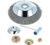 vhbw Brosse à désherber en métal doux compatible avec Victus BC43, BC36 outil de jardin, débroussailleuse - À mailles fines + kit d'accessoires