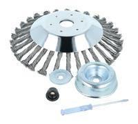 vhbw Brosse à désherber en métal dur compatible avec AL-KO BC301 outil de jardin, débroussailleuse - Ø 20 cm - kit d'accessoires