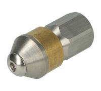 vhbw buse nettoyeur tuyaux compatible avec Kärcher jet haute pression - acier inoxydable, filetage interne 1/8", Rotatif, or / argenté