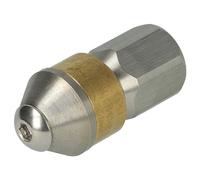 vhbw buse nettoyeur tuyaux compatible avec Nilfisk jet haute pression - acier inoxydable, filetage interne 1/8, Rotatif, or / argenté