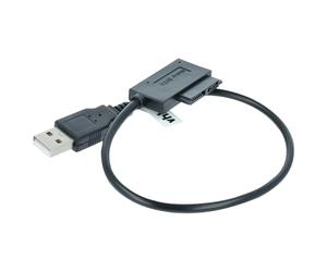 vhbw Câble Adaptateur Slimline SATA II 13 Broches vers USB - Cordon pour lecteurs CD/DVD et disques durs