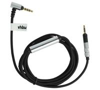 vhbw Câble audio AUX compatible avec Bose SoundLink OE2, OE2i, On-Ear 2 casque - Avec prise jack 3,5 mm, 150 cm, noir / argenté