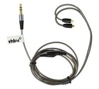 vhbw Câble audio AUX compatible avec Logitech Ultimate Ears UE 900 casque - Avec prise jack 3,5 mm, 120 cm, gris