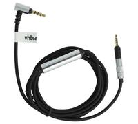 vhbw Câble audio AUX compatible avec Sennheiser HD598, HD579, HD599 casque - Avec prise jack 3,5 mm, 150 cm, noir / argenté