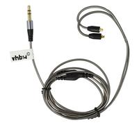 vhbw Câble audio AUX compatible avec Westone UM Pro 30, UM Pro 50, W10, W20, W30, W40 casque - Avec prise jack 3,5 mm, 120 cm, gris