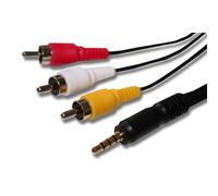 vhbw Câble audio vidéo AV composite compatible avec Canon DC330, DC40, DC410, DC420, DC50 camcoder, caméra