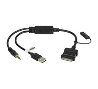 Vhbw Câble Audio Voiture Compatible Avec Ipod, Apple Ipod Mini, 3ème Génération, 4ème Génération, 5ème Génération - Adaptateur En Y, 350 Cm, Noir