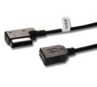 vhbw Câble audio voiture compatible avec VW Bora, Caddy, Eos, Golf, MDI (mobile device interface), New Beetle, Jetta - Adaptateur USB, noir