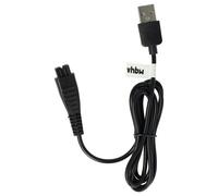 vhbw Câble de charge compatible avec Panasonic ER-GC20, ES-GA20, ES-GA21, ES-LA10, ES-LA12, ES-LA50 rasoir - Câble d'alimentation, 120 cm, noir