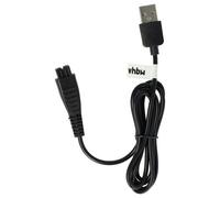 vhbw Câble de charge compatible avec Panasonic ES-RT31, ES-RT30, ES-RF41, ES-RT37-s, ES-RT37, ES-RT33 rasoir - Câble d'alimentation, 13,3 cm noir