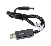 vhbw Câble de charge USB vers fiche DC creuse 5,5 x 2,5 mm - 5 V / 2 A vers 9 V / 0,9 A pour routeur, disque dur externe, enceinte Bluetooth, etc.