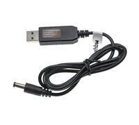 vhbw Câble de charge USB vers fiche DC creuse 5,5 x 2,5 mm - 5 V / 3 A vers 12 V / 1 A pour routeur, disque dur externe, enceinte Bluetooth, etc.