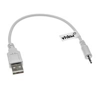 vhbw Câble de Chargement USB Compatible avec AKG NC60NC, N60NC écouteurs - Câble USB 2.0 de Type A à Prise Jack de 2,5 mm, Blanc, 20,5 cm