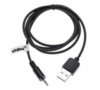 vhbw Câble de Chargement USB Compatible avec JBL Synchros E50BT, E50, E40BT, E40, J56, J56BT écouteurs - Câble USB à Prise Jack de 2,5 mm, Noir, 100 cm