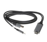 vhbw Câble de données 2 en 1 HDMI vers USB (câble Y USB C 3.1 + USB A 2.0 vers prise HDMI) par ex compatible avec Apple Macbook - 2m