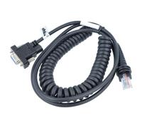 vhbw Câble de données RJ45 mâle vers Prise RS232 Compatible avec Datalogic Dragon D101 LR Lecteur Code-Barres - Cordon spiralé, 3 m Noir
