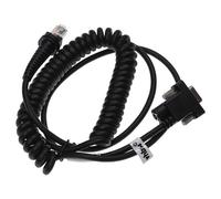 vhbw Câble de données RJ45 mâle vers RS232 mâle compatible avec Datalogic Dragon D101 LR lecteur code-barres - Cordon spiralé, 3 m, noir