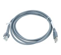 vhbw Câble de données USB 2.0 mâle vers RJ45 mâle Compatible avec Symbol DS3478, DS3578, DS4208, DS6608 Lecteur Code-Barres - Cordon, 2 m Gris