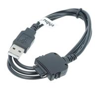 vhbw Câble de données USB 2-en-1 avec charge compatible avec HP IPAQ RX3700, RX3710, HX4700, RX1950 appareil PDA, ordinateur de poche - 130cm noir