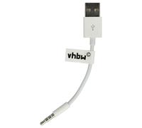 vhbw Câble de données USB câble de chargement compatible avec Apple IPod Shuffle 3G, 2G lecteur MP3 - blanc, 10 cm