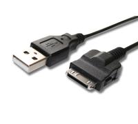 vhbw Câble de données USB compatible avec Iriver H10 6GB, H10 1GB, H10 20GB, H10 5GB lecteur MP3 - noir, 100 cm