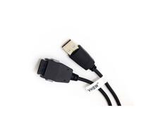 vhbw Câble de données USB compatible avec Samsung Yepp YP-R1AB | YP-P3, YP-R1, YP-S3, YP-Q3, YP-S2, YP-P2, YP-T9, YP-E10, YP-S5 téléphone - noir 100cm