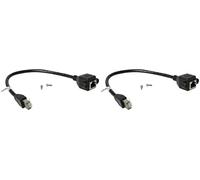 vhbw Câble de rallonge LAN Ethernet RJ45 mâle vers femelle - Rallonge Cat6 avec prise encastrée, 0,3 m noir (Lot de 2)