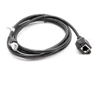 vhbw Câble d'extension LAN Ethernet Cat6 Extension RJ45 Plug to Socket RJ45 2m avec bride de montage noir