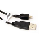 vhbw Câble mini USB - transfert de données / charge, 1.0 m, compatible avec Pentax 43WR, 330RS, 330NS, 430RS, 430NS, 450, 50, 550, 555, 60, 750Z