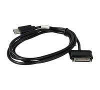 vhbw Câble USB-C compatible avec Samsung Galaxy Tab 2 10.1 GT-P5100 Wlan 3G, Tab 2 10.1 GT-P5100 32G tablette - Câble 100cm, noir