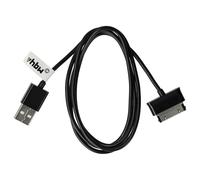 vhbw Câble USB compatible avec Samsung Galaxy Tab GT-P7300 | GT-P7320, GT-P7310 Wifi, GT-P7510, GT-P7500, GT-P7501 tablette - Câble 2 en 1 avec charge 120cm, noir