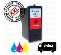 vhbw Cartouche d'encre Cyan/Magenta/Jaune compatible avec Lexmark P350, X4850, X4875, X4950, X4975, X4975VE imprimante (rechargeable, 18 ml)