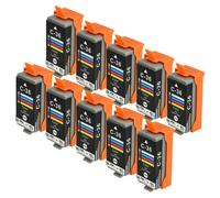 vhbw Cartouche d'encre multicolore remplacement pour Canon CLI-36, CLI-36C (compatible, pack de 10, 13 ml)