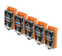 vhbw Cartouche d'encre Multicolore Remplacement pour Canon CLI-36, CLI-36C (Compatible, Pack de 5, 13 ML)