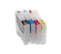 vhbw Cartouches d'encre Vide Multicouleurs Compatible avec Brother DCP-6690CW, DCP-585CW, DCP-535CN imprimante CISS (compatiblepack de 4)