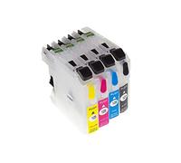 vhbw Cartouches d'encre vide multicouleurs compatible avec Brother DCP-J4110W, DCP-J4110DW imprimante CISS (compatiblepack de 4, + puce) G