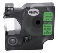 vhbw cassette cartouche 12mm noir sur vert neon pour imprimante d´étiquette Dymo 2000, 3500, 4500, 5000, 5500 G